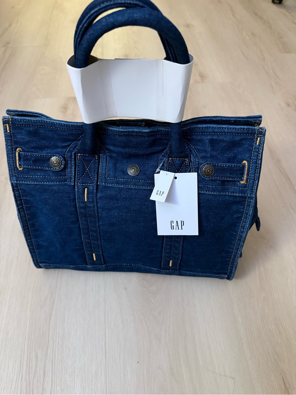 NEW Gap five pocket Dark Blue Denim Tote Bag